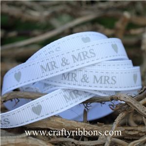 Wedding Owl Ribbon - Mr & Mrs White